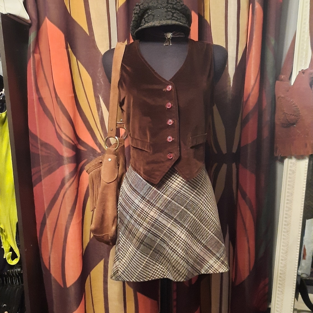 Vintage brown suede vest size small